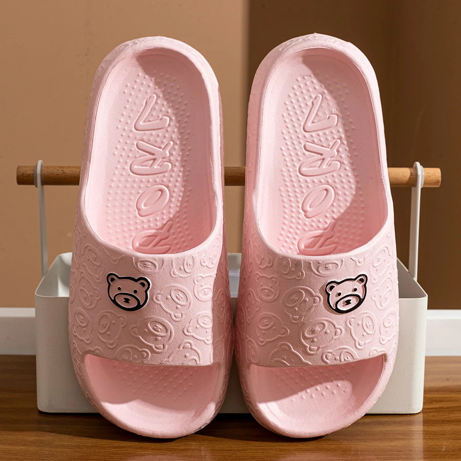 Cute Bear Women Slippers Summer Indoor Soft Cartoon Sandals